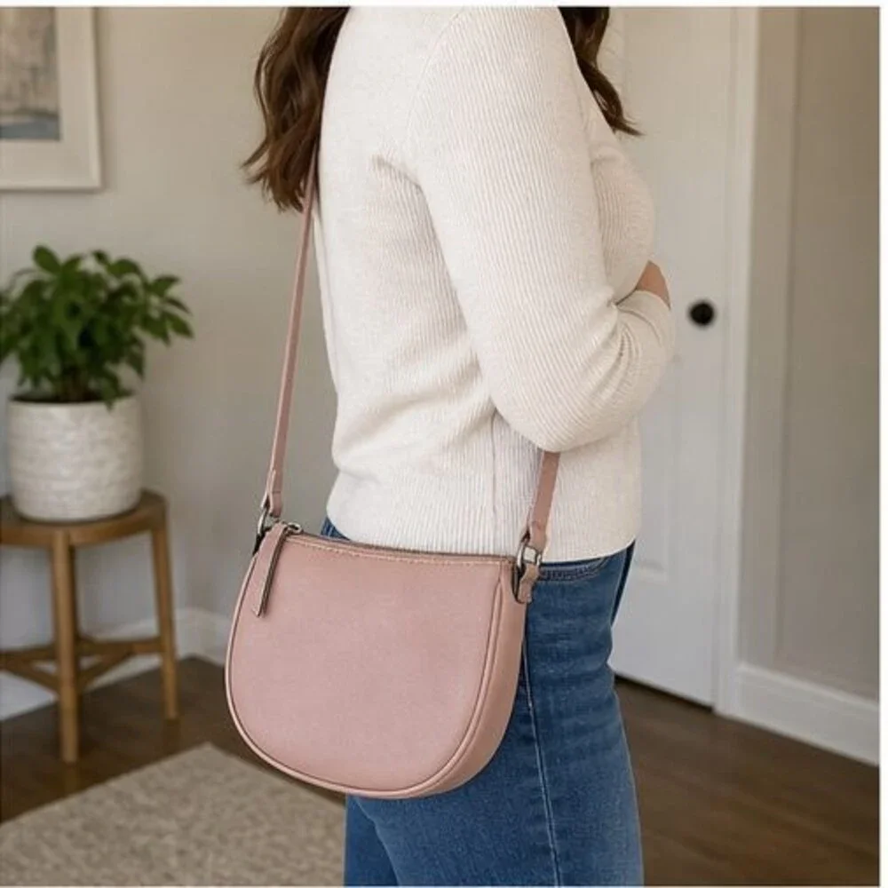 Blush Faux Leather Bag